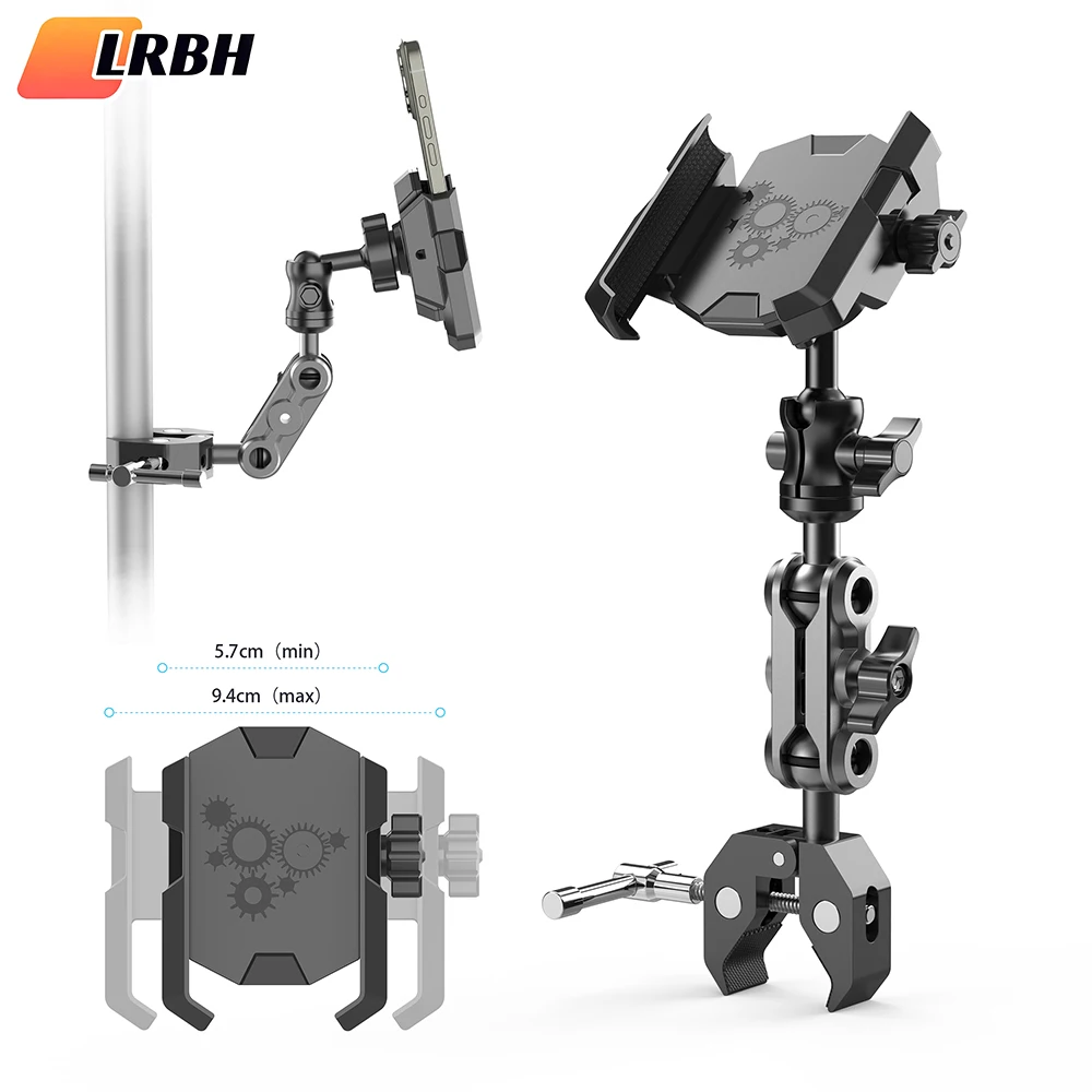 AliExpress LRBH Phone  Holder with Super Clamp for Treadmill/Spin Bike/Stroller/Wheelchair/Golf Cart/Poles/Music Stand/Stationary Bike/Handlebar