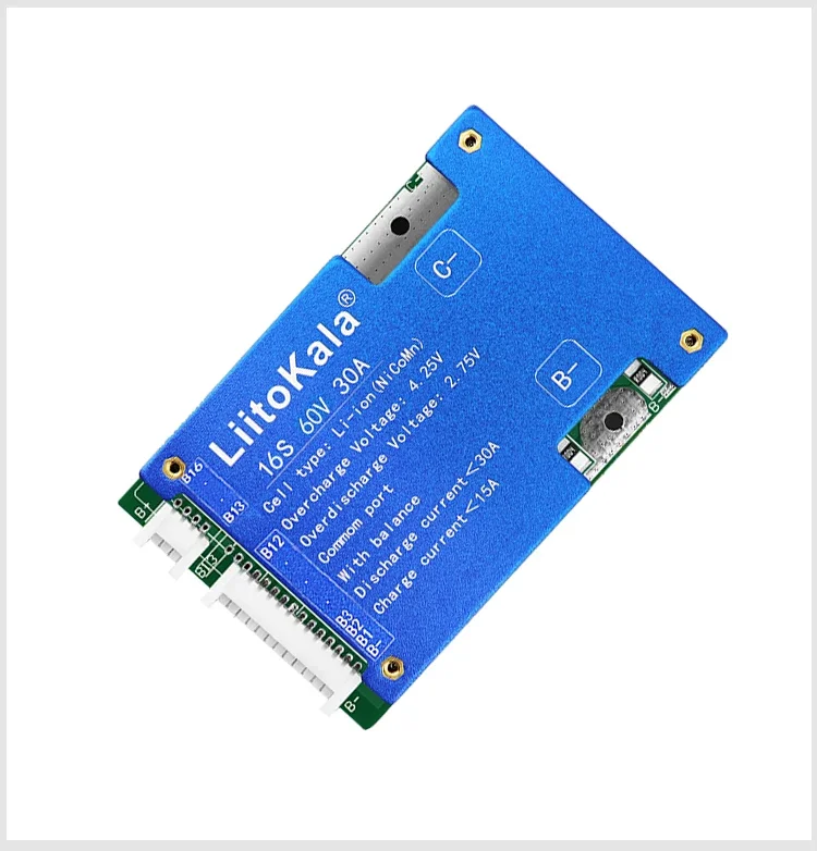 Liitokala 16S 60V30A BMS scheda di protezione ricarica batteria al litio con bilanciamento, stessa porta batteria agli ioni di litio PCM 60V BMS