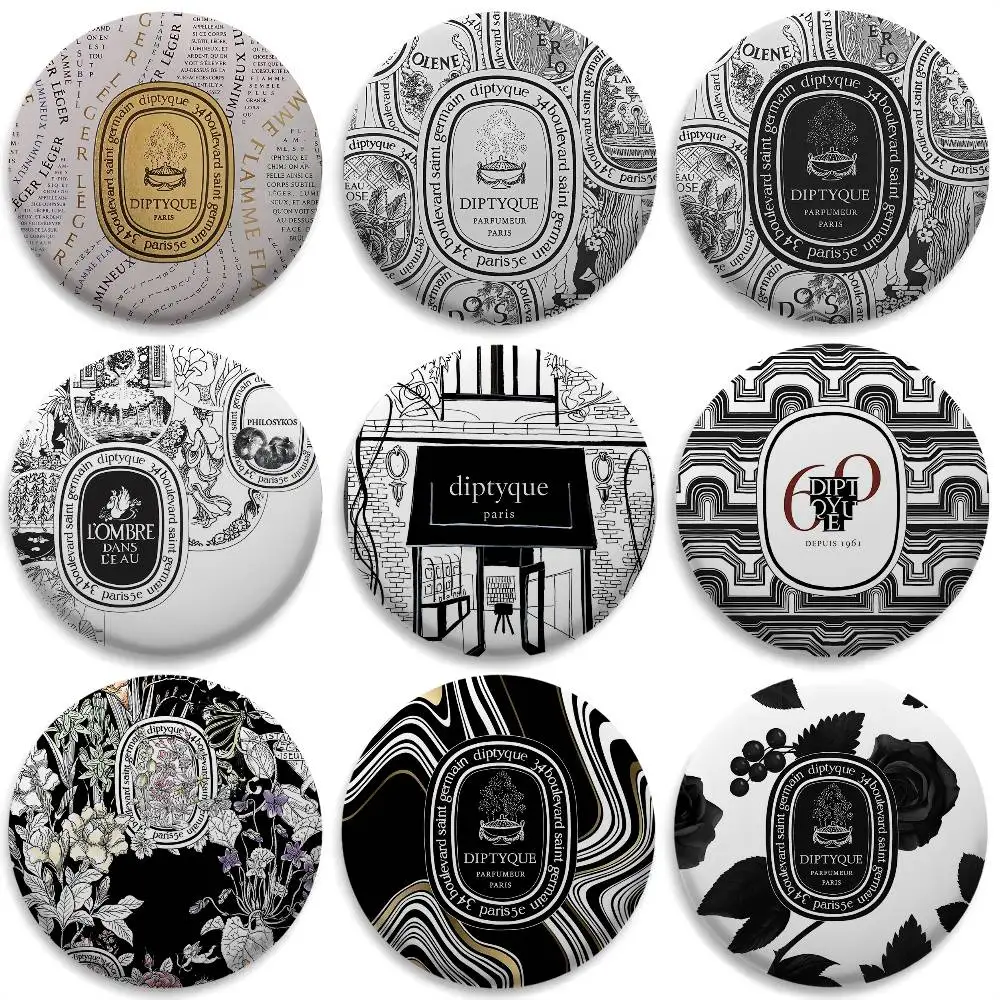 

Fashion Brand D-Diptyques Badges Round Exquisite Badge Brooches Creative Pins For Clothes Hat Backpack Gift Accessories