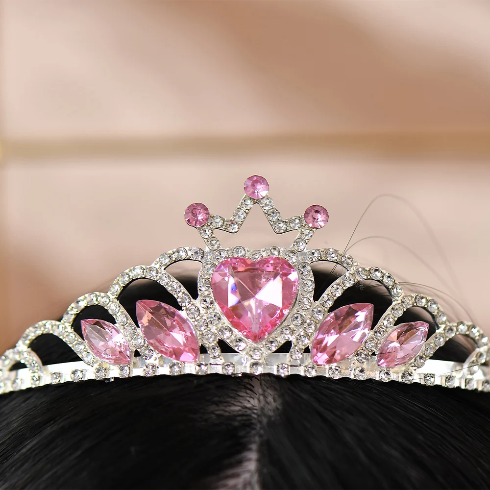 Simple Fashion Crystal Crown Hair Hoop For Girl  Rhinestone Tiara Headdress for Birthday Party Prom Children Hair Accessories