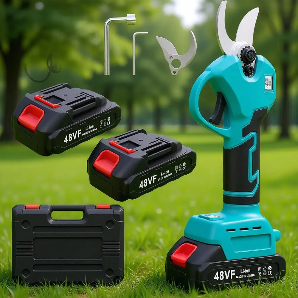

Rechargeable 48V 2.0Ah Battery Electric Pruning Shears with 2 Blades, 1.6 Cutting Capacity for Garden and Tree Trimming