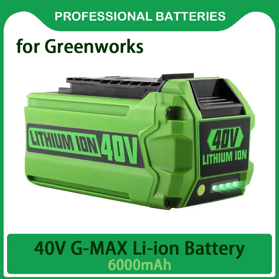 لبطاريات Greenworks 40 فولت 6Ah GreenWorks G-MAX بطارية ليثيوم أيون الشركة المصنعة استبدال البطارية لأدوات جزازة العشب الكهربائية #1