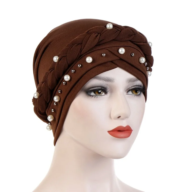 KepaHoo nowy szalik na głowę dla muzułmanki trwała bawełna Turban Bonnet czapki hidżab biała perła wewnętrzna Hijabs Femme Musulman Arab Wrap