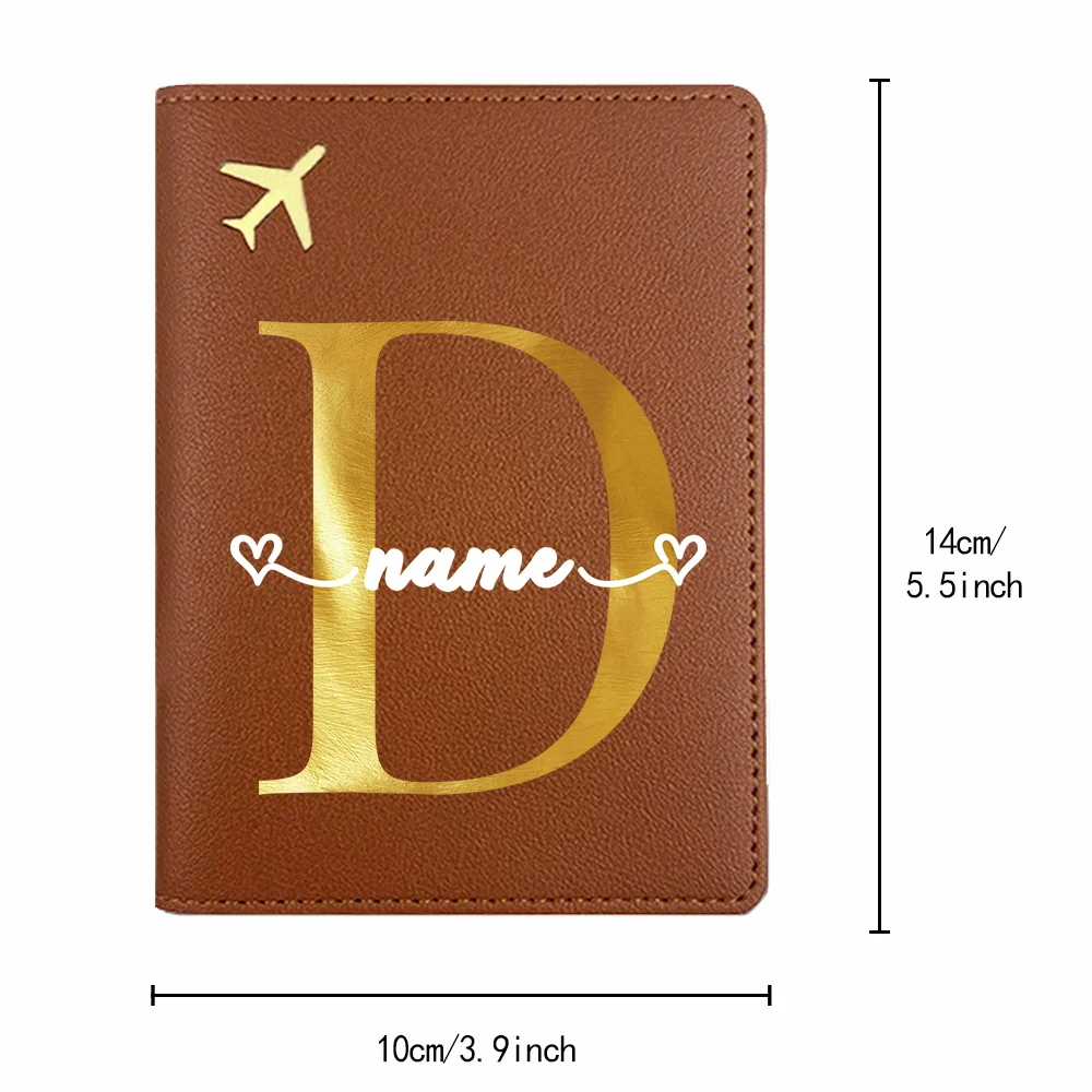 Customized Name PU Passport Holder Passport Sleeve Cover Bank Business Name Card Organizer Case Purse Personalized RFID Blocking