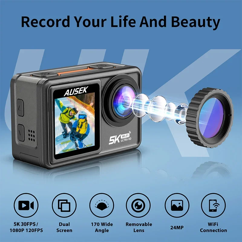 5K Touch Wifi Vlog Video 360 Waterproof Outdoor Mini Sport Action Camera Go Pro Camera