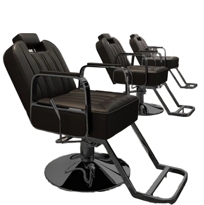 High-End Metal Hair Salon Styling Chair Barbershop Lift Deck Equipment for Haircut Perm Dye Lounge Shampoo Beauty Services