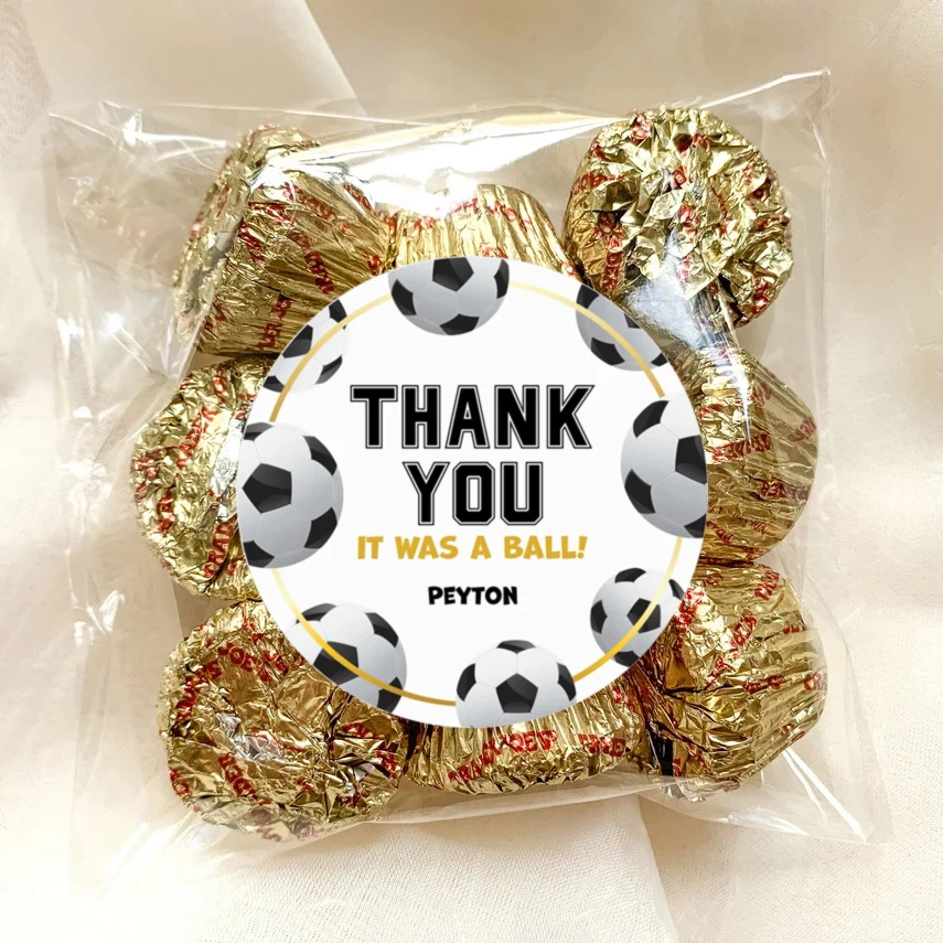 Custom Football Party Sticker Label Baby Shower Sticker Labels Kids Boys Sports Party  Envelope Gift Bag Stickers Self-Adhesive