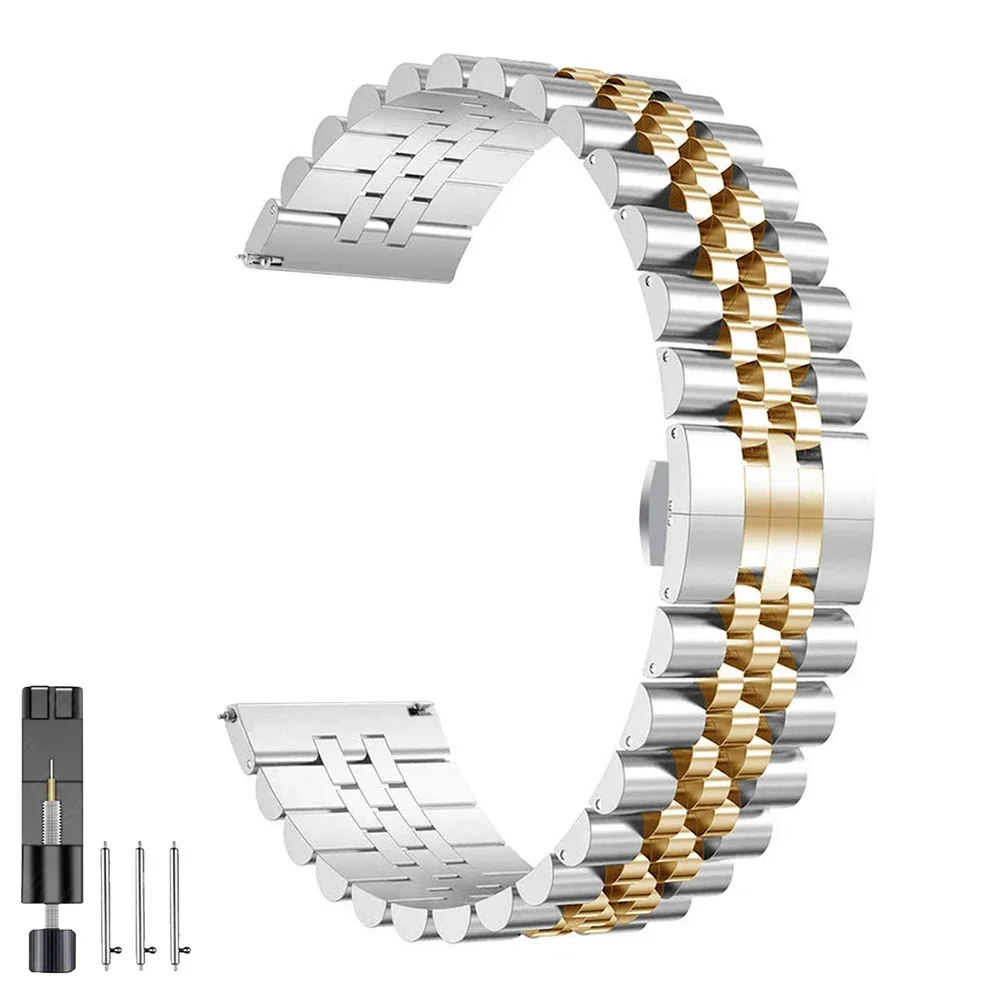 Bracelet en acier inoxydable, 20mm 22mm, pour Samsung Galaxy Watch 7 6 5 40/44mm, en métal, pour Huawei Watch GT5 GT4