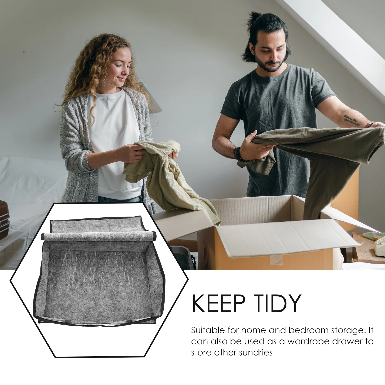 

2Pcs Large Capacity Folded Closet Organizers T Shirt Organizer Neat Lines Design Underbed Storage Containers T Shirt Organizer