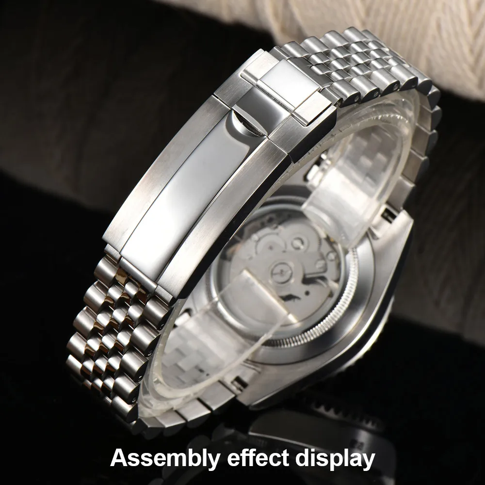 جديد 40.5 مللي متر GMT صالح NH-34 حافظة فضية يمكن أن تدور في كلا الاتجاهين الياقوت ساعة مقاومة للماء أجزاء الساعة الملحقات