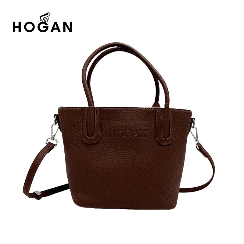 HOGAN handbags, shoulder bags, large capacity bucket bags, simple women's bags, free new elephant pendants