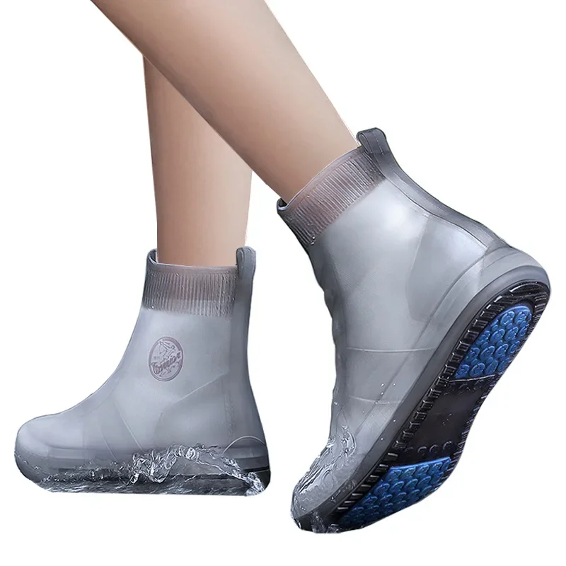 Rain Shoe Cover Waterproof Anti Slip Men Women Rain Boots Thickened Wear-resistant Silicone Snow Rain Shoe Cover In Rainy Days