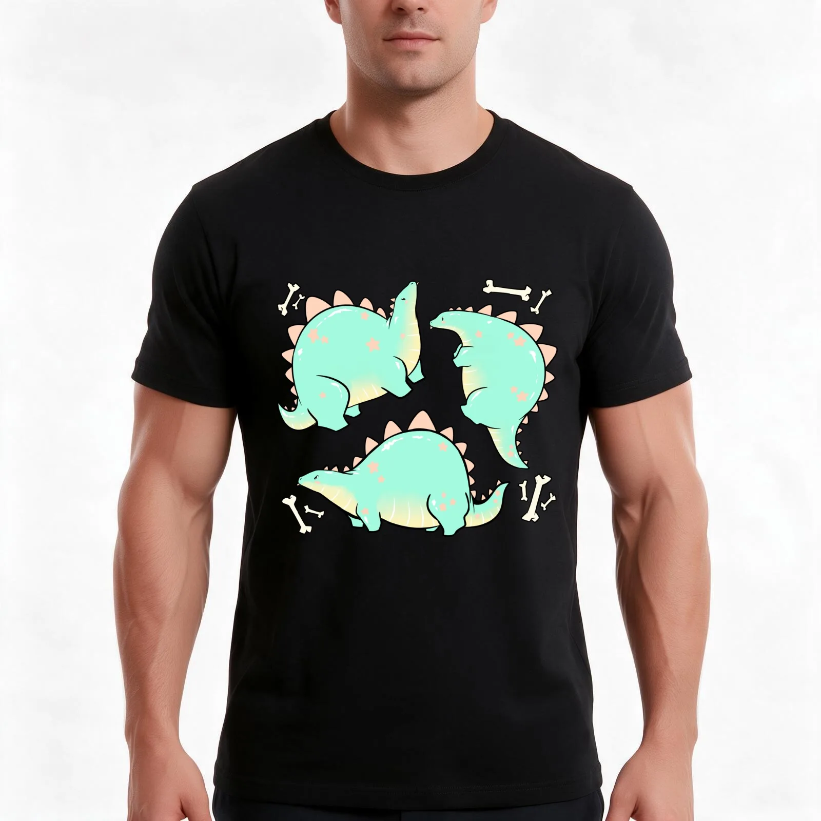 Blep-o-saurus T-Shirt, Summer Casual Cotton Tee, Oversized Streetwear Tops, Vintage Graphic Print, Loose Fit Short Sleeve