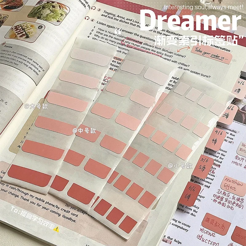 Creative Gradient Color Category Index Sticky Note Student Simplicity Stationery Memo Pad Cute School Supplies