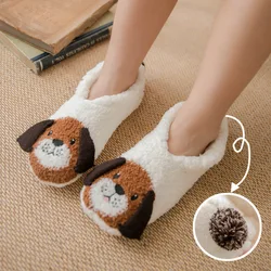 Women Floor Socks Cartoon Coral Fleece Slippers Non Slip Foot Cover Thickened Snow Carpet Home Christmas Sleep Sockings