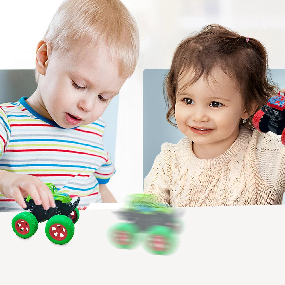 Trägheits-Geländewagen-Spielzeug, Trägheit mit Allradantrieb, Push-Pull-Spielzeug, 360-Grad-Drehung, Stunt-Dump-Auto für Kinderspielzeug, Weihnachtsgeschenke