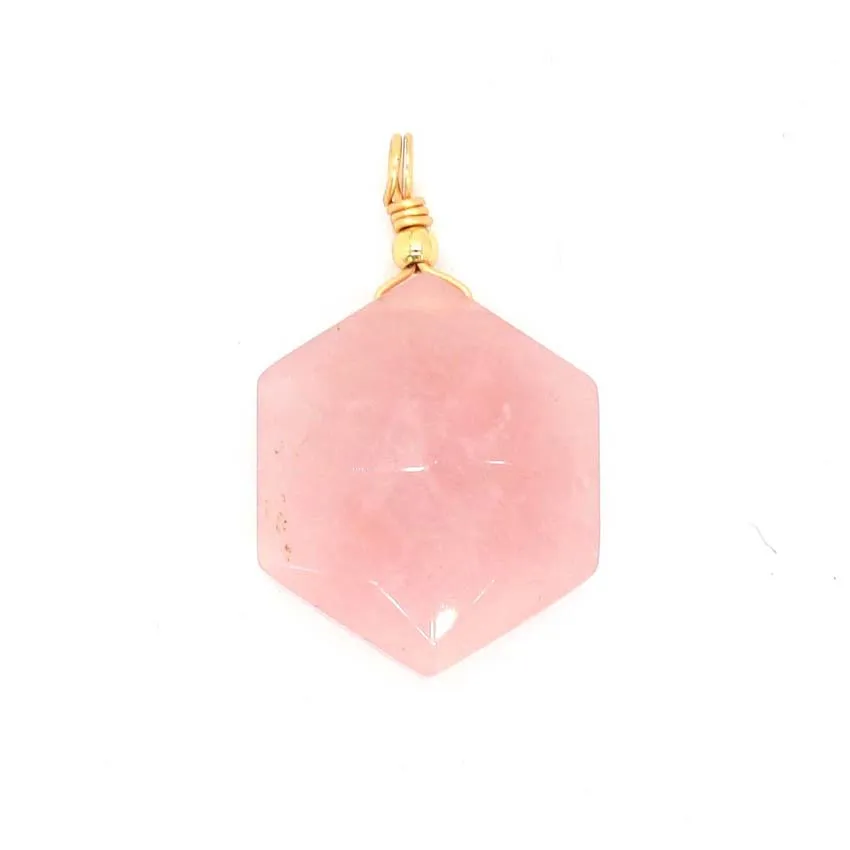 Crystal Star of David Stone Pendants Natural Amethyst Rose Quartz Lapis Lazuli Moonstone Hexagram Pendant Jewelry DIY Necklace