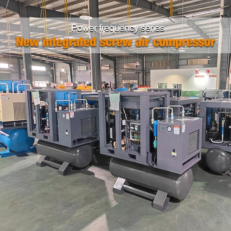 Трехфазный винтовой воздушный компрессор Pm Vsd 220/380 В 50 Гц 60 Гц 7,5 кВт 10 л.с. Портативный воздушный компрессор 4 в 1 с CE