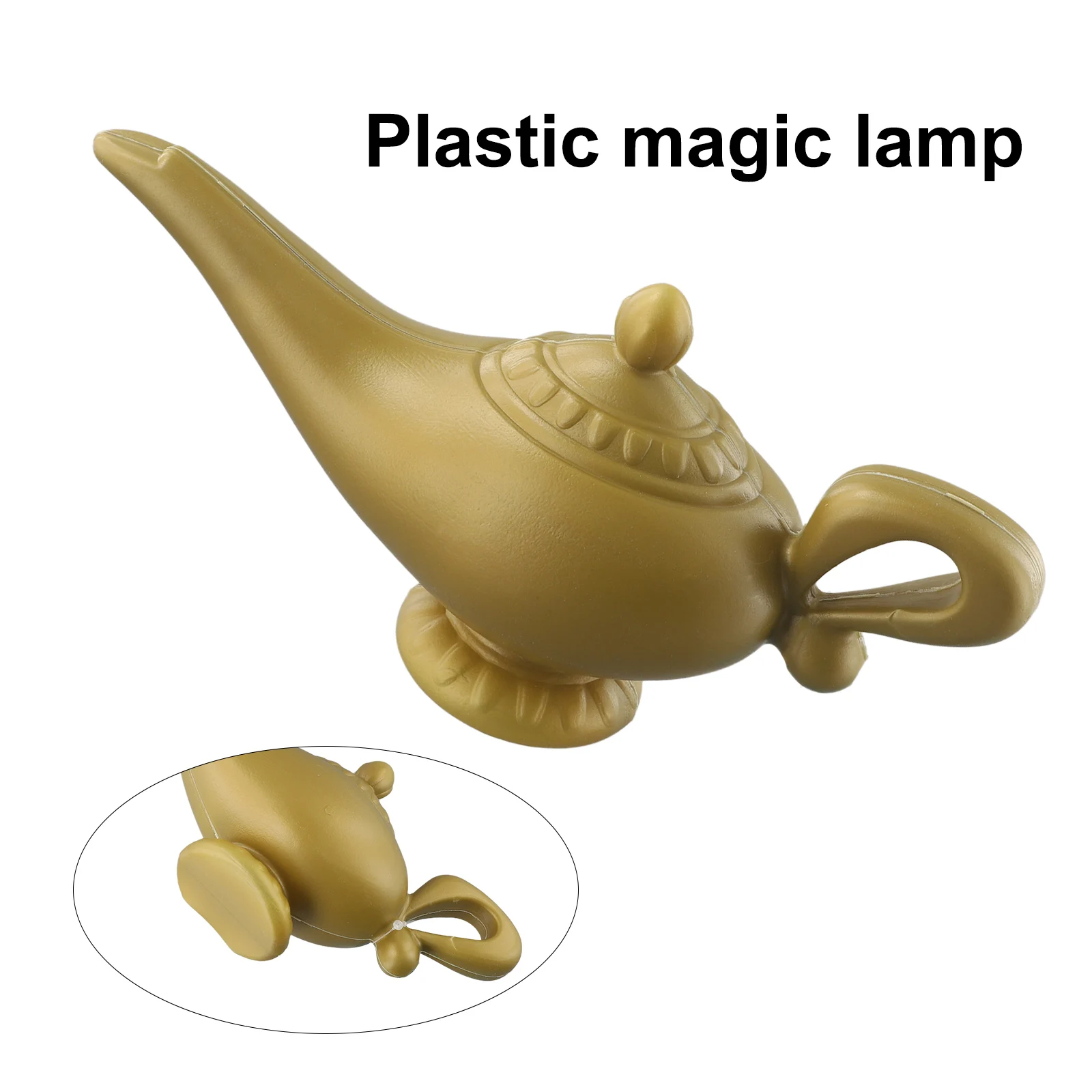 Light Lamp Round Base Solid Vintage Performance Props Aladdin Genie Lamp Carved Costume Stage Props Decorative