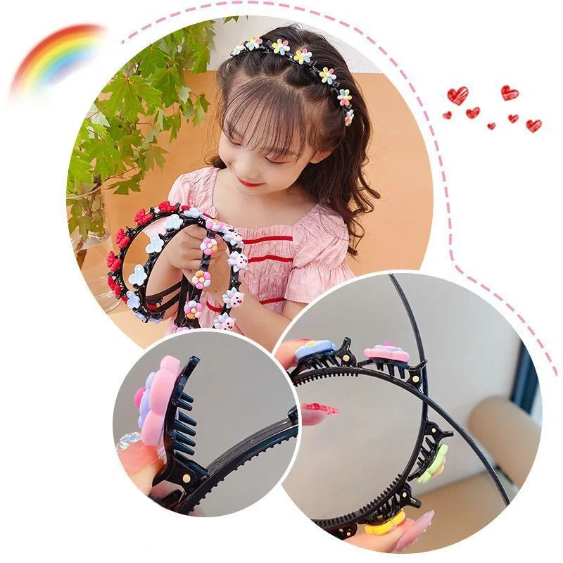 Детская плетеная повязка для волос с героями мультфильмов, милая повязка на голову в корейском стиле для детей, модные аксессуары для волос для девочек