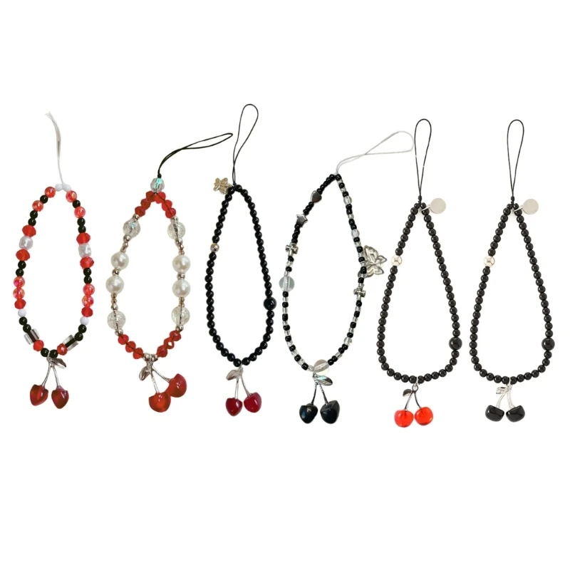 Unique Designs Cherry Beaded Mobile Ornament Portable for Fashion Lovers