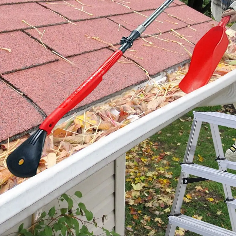5pcs Plastic Handle Retractable Drain Gutter Scoop Easy to Use Portable Gutter Cleaning Tool Extendable Multifunctional