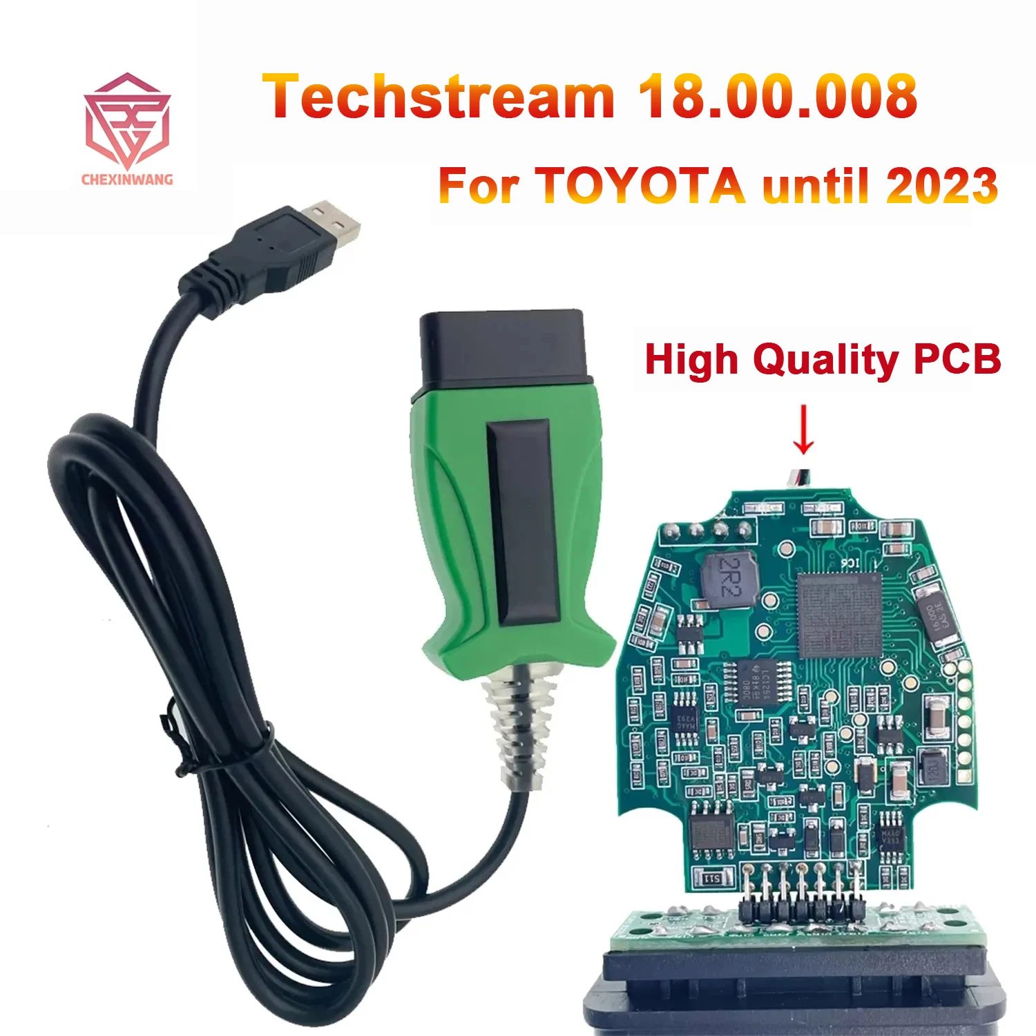 Techstream-Câble de Diagnostic de Voiture existent, Scanner, pour TOYOTA 2 TA2 DLC3 OBD2 OBDII, 18.00.008 TIS J2534, jusqu\'à 2023