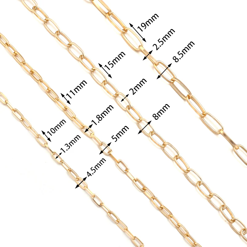 5 Yards/Roll Metal Chains Aluminum Square Shape Chain Twisted Link Chains For DIY Jewelry Making Necklace Bracelet Crafts