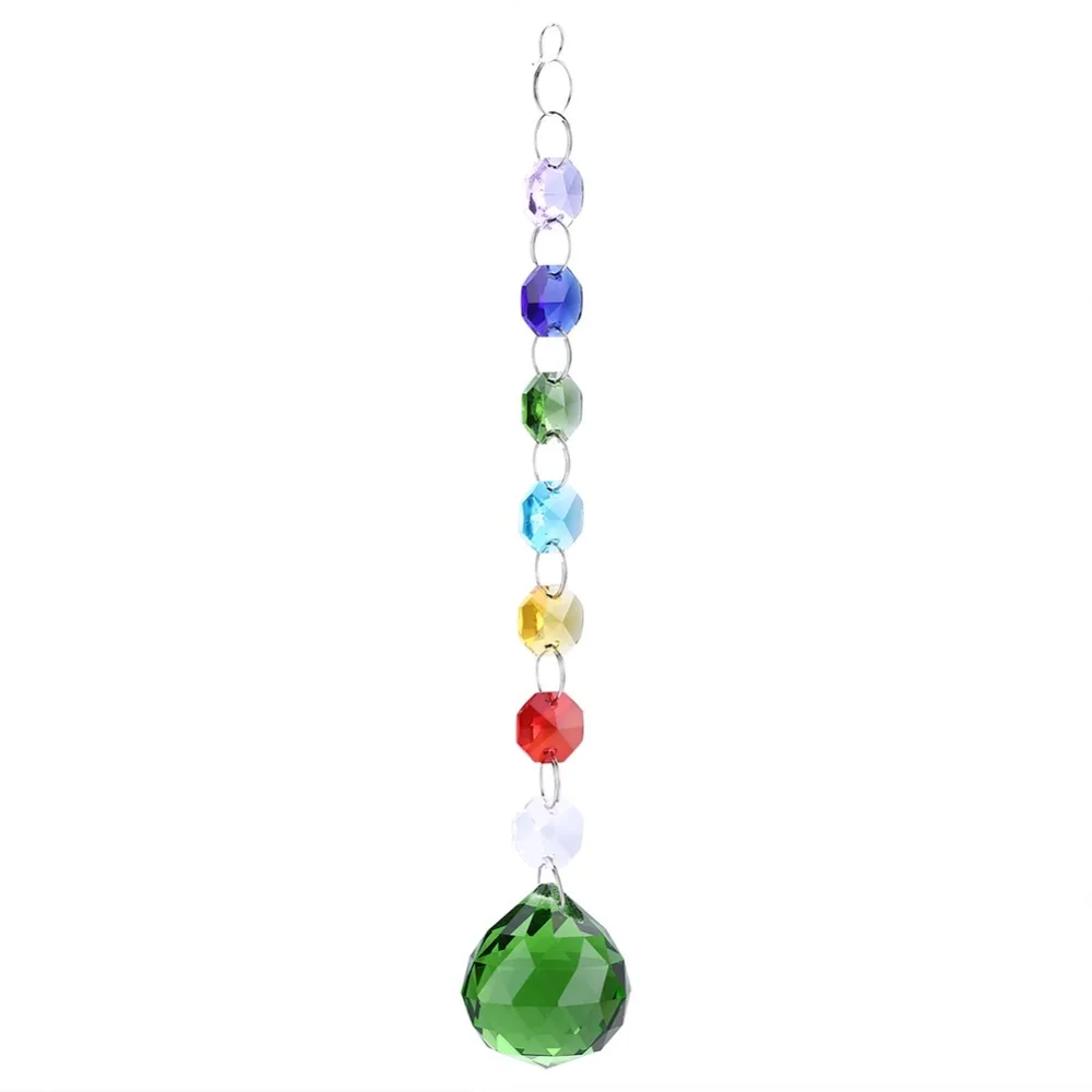 Colorful Crystal Rainbow Suncatcher Yellow Color Handmade Prisms Hanging Pendant Decoration Hanging Decor