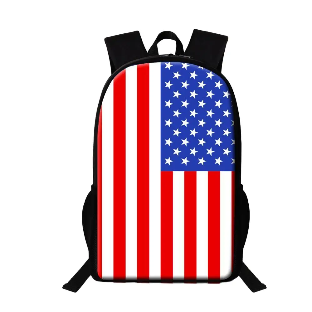 USA UK Russische Flagge Druck Rucksack für Grundschüler Jungen Casual Reiserucksack Kinder Große 600D Tägliche Schultaschen Büchertasche