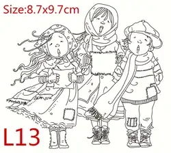 CustomClearThree Girls Clear pattern Stamps for DIY Scrapbooking/Card Making/Kids Christmas Fun Decoration Supplies