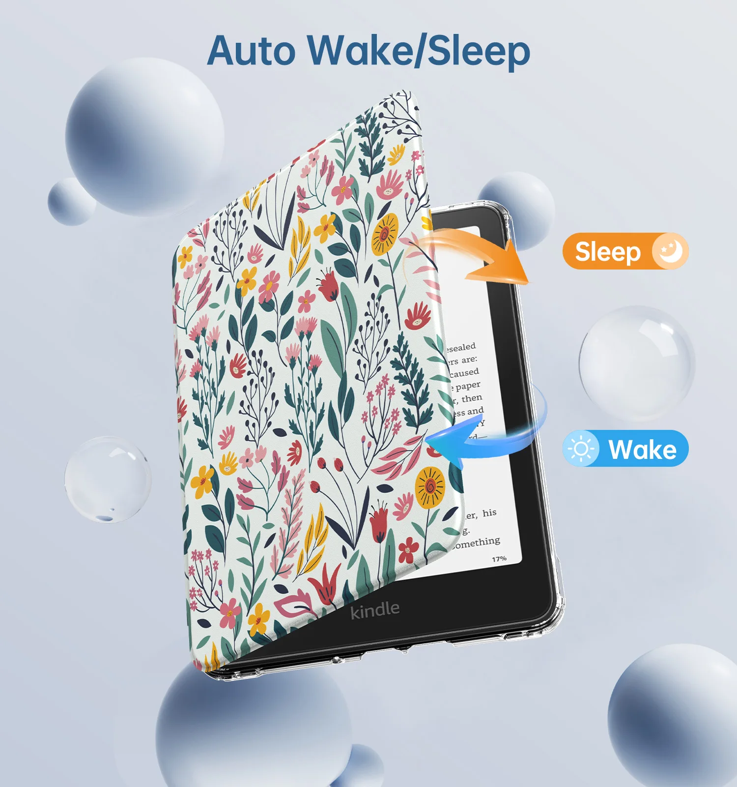 MoKo 360 °   Obrotowe etui na Kindle Paperwhite 7 cali (12. generacja, 2024) i Kindle Colorsoft (2024/2025), przezroczysty tył, odłączane, magnetyczne, ochronne. — zdjęcie produktu 6
