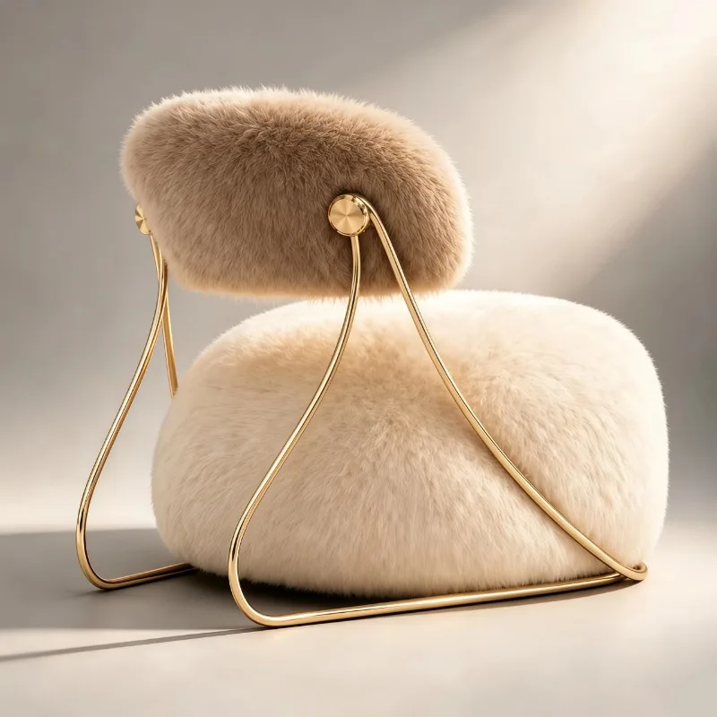 Handmade tufted imitation fur eco-friendly ergonomic lounge chair modern