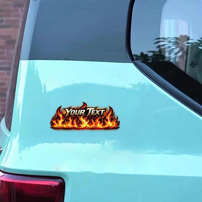 

Motorcycles, Helmets, Water Bottles, Laptops and Personalized Vinyl Decals with Flame Text Are Perfect for Decorating Cars