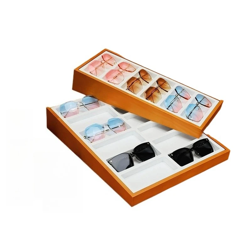 

Glasses display tray, solid wood paint glasses display, high-end optical store display, display tray prop tray