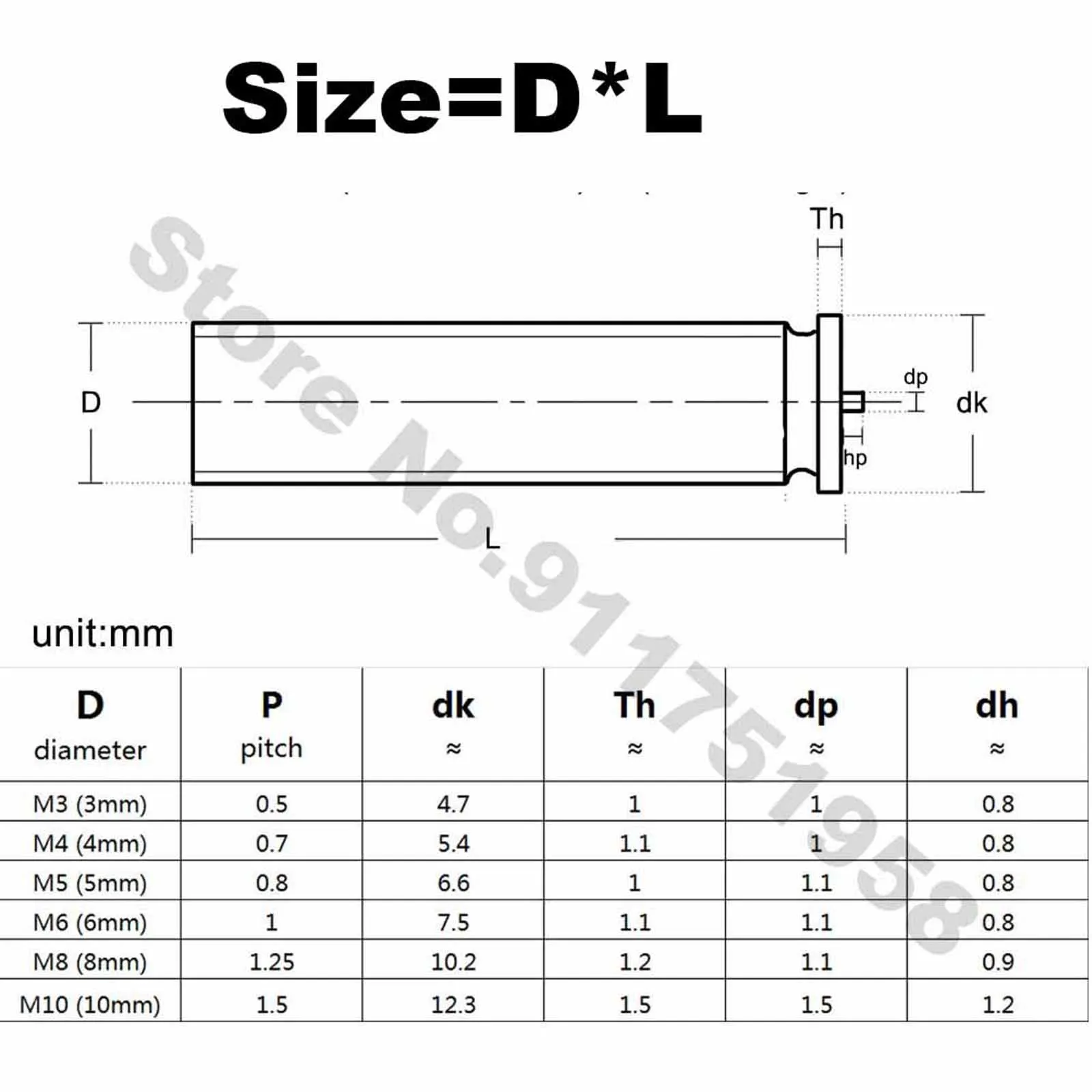 2/50ps M3 M4 M5 M6 M8 M10 GB902.3-A Carbon Steel Copper Plated Stud Weld Spot Solder Point Welding Screw for Capacitor Discharge