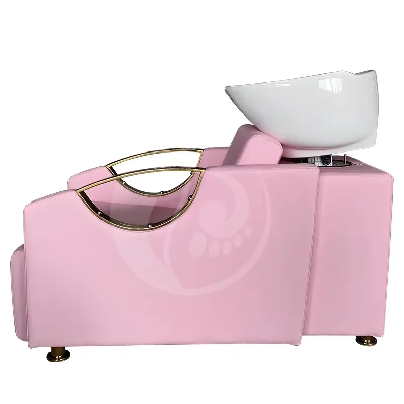 Hairdressing Equipment Cheap Hair Washing Reclining Shampoo Barber Station pink Shampoo Chair