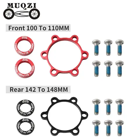 MUQZI 자전거 변환 스페이서 와셔, 부스트 허브 어댑터, 후면 허브, 12×142 ~ 148mm, 전면 15×100 ~ 110mm