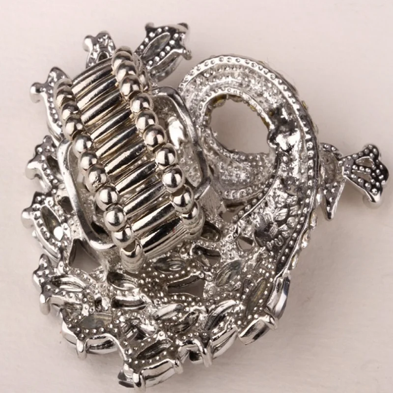 Peacock stretch ring for women antique gold & silver color W crystal jewelry gifts 9 wholesale dropshipping