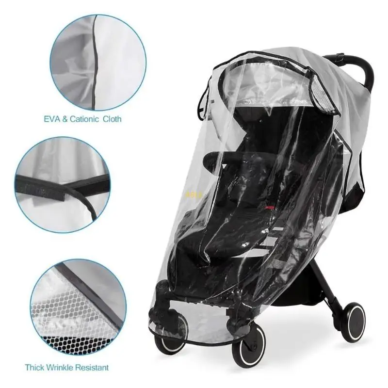 PEVA Cart Rain Cover Dustproof and Windproof Strollers Rain Case Protector Multifunctional Baby Strollers Accessory