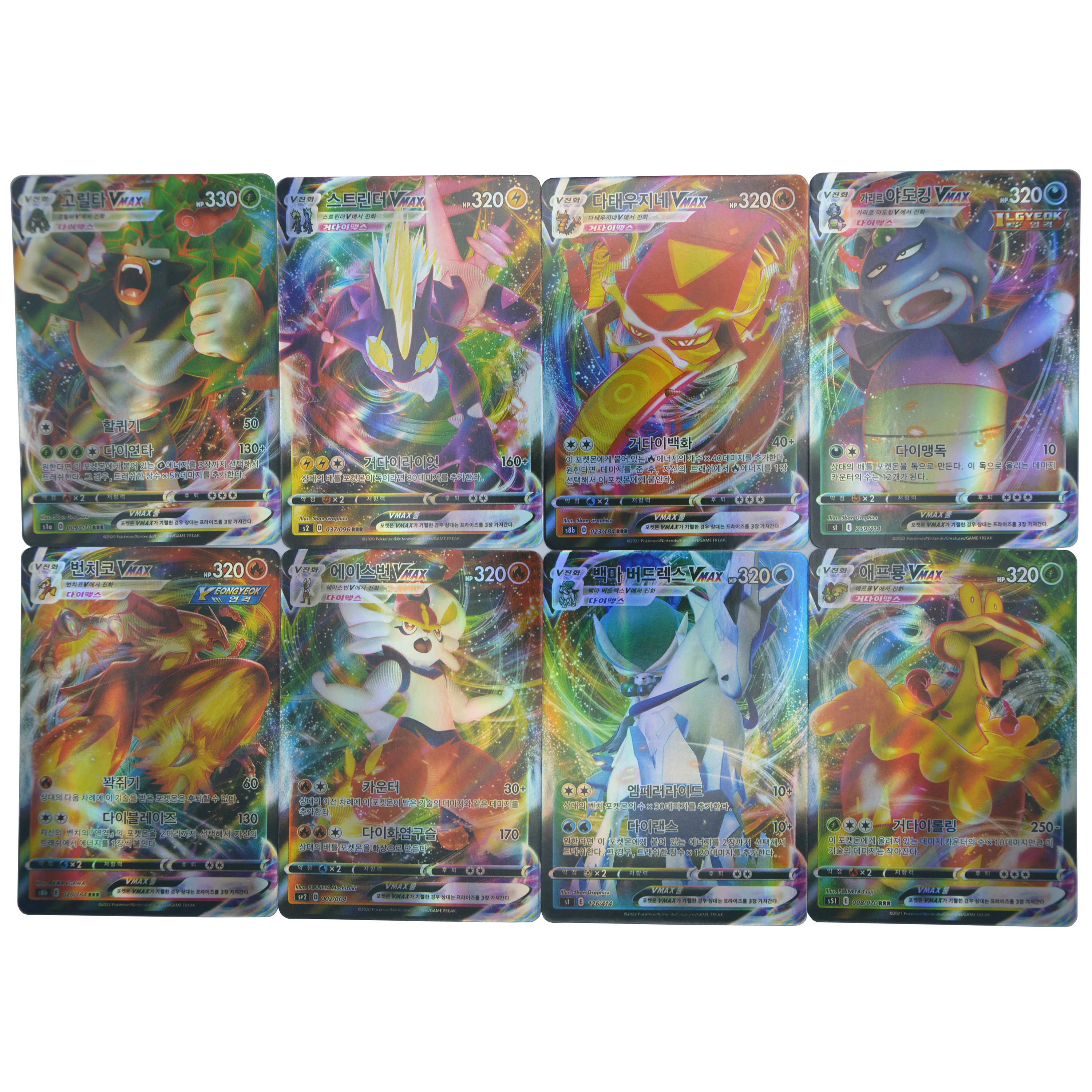 Korean Cards Pokemon 100Pcs Vmax Arceus Pokémon Card Shining Charizard Pikachu Playing 포켓몬 한국인 Trading Collection Kids Toy