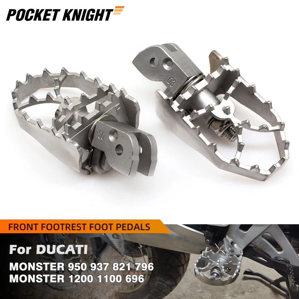 

Front Footrest Pedal Foot Pegs For DUCATI Monster 950 937 821 797 796 795 696 1200 1100/S/EVO SuperSport/S Motorcycle Footpegs