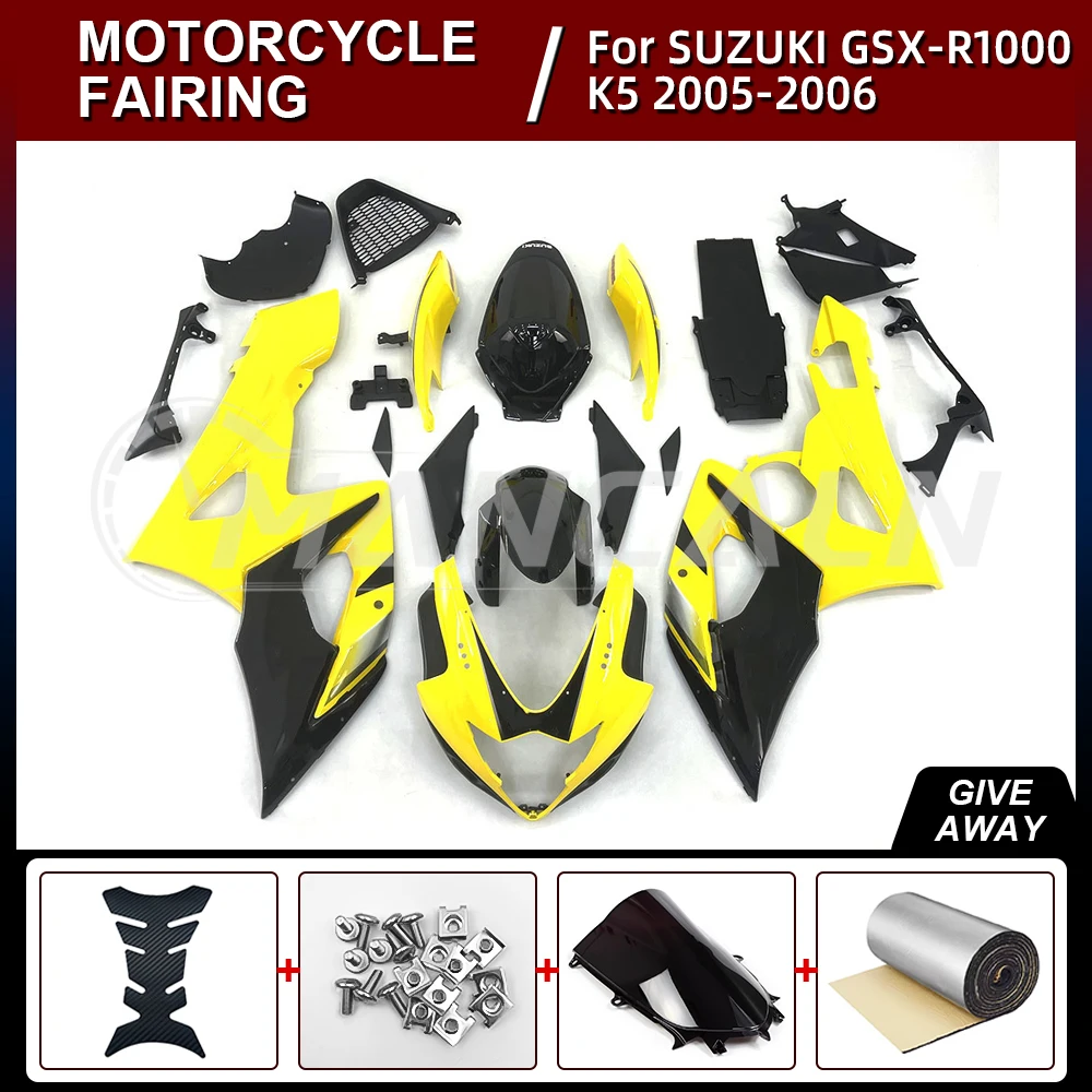 

New Motorcycle Fairings Kit for SUZUKI GSXR1000 GSX-R1000 K5 2005-2006 Bodywork Set High Quality ABS Injection yellow black