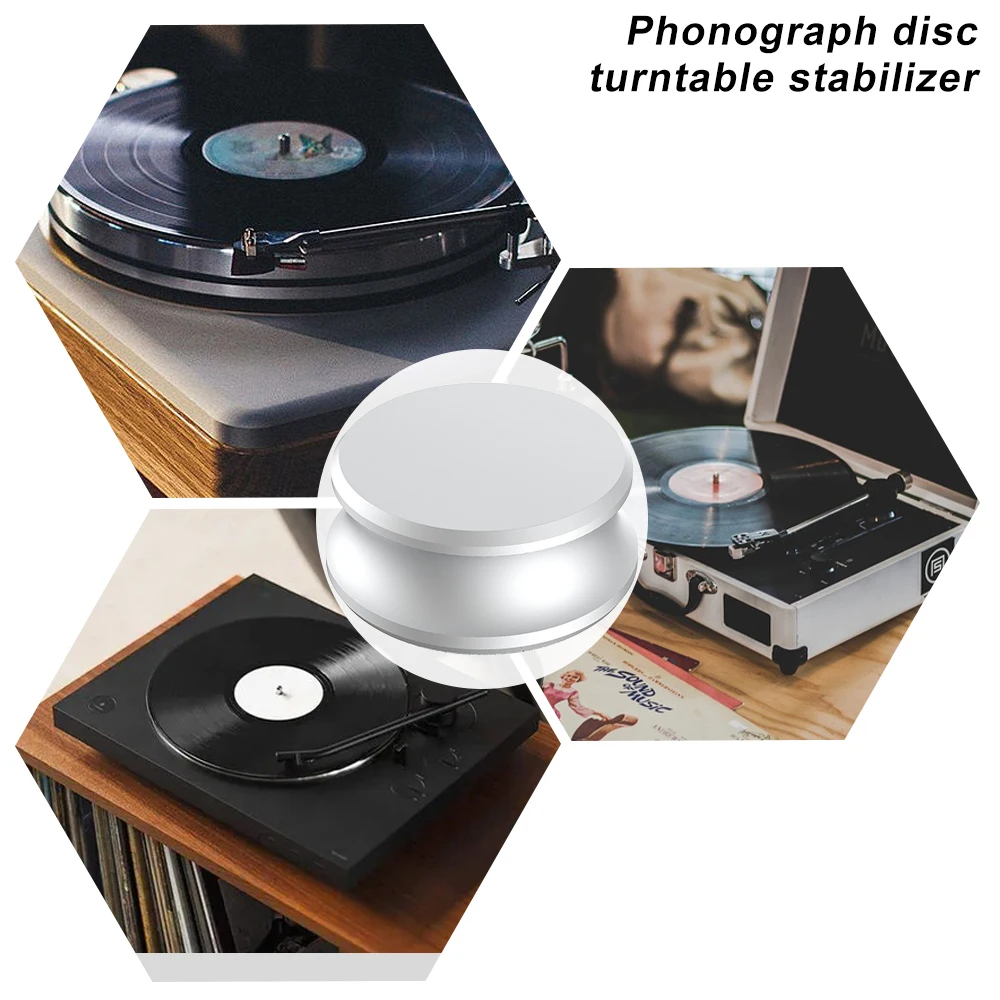 Preffair LP280B Алюминиевый сплав LP Виниловый проигрыватель пластинок Сбалансированный металлический стабилизатор диска Весовой зажим Поворотный стол