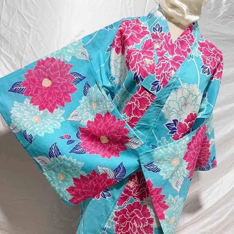 

Traditional Japanese Garment Yukata Robe Women Comfortable Breathable Summer Kimono Dress Cotton Festivals Fireworks Displays