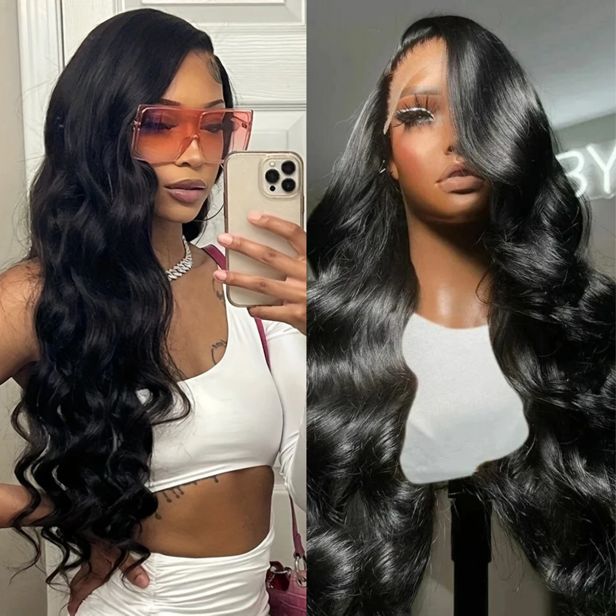 30 38 inches 13x6 Hd Lace Frontal Wig Body Wave 200 Density Human Hair Wig Loose Wave Lace Front Wig Preplucked For Black Women