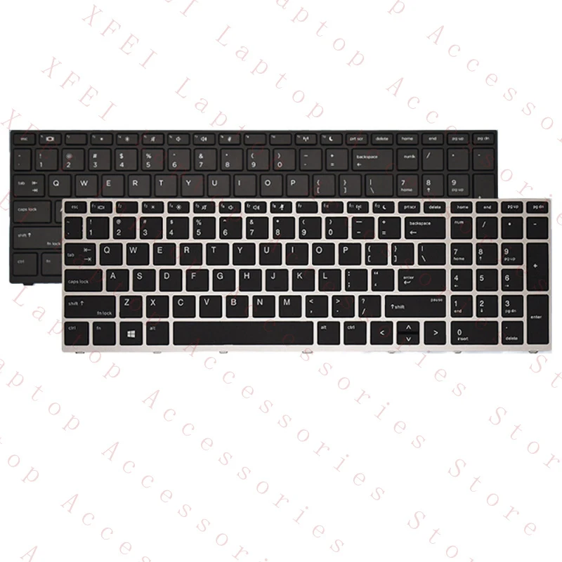 

Клавиатура английская для ноутбуков HP PROBOOK 450 G5, 455 G5, 470 G5, черная/серебристая
