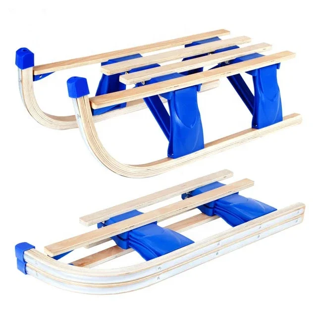 

Outdoor Wooden Folding Toboggan Kids' Snow Sled For Fun Winter Adventures