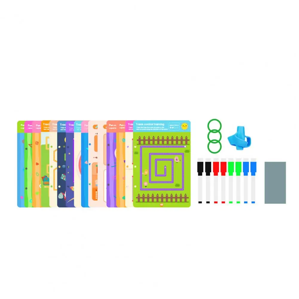 Fine Motor Skills Development Book Pen Control Training Book Reusable Handwriting Training Books for Kids Pen Control Workbooks