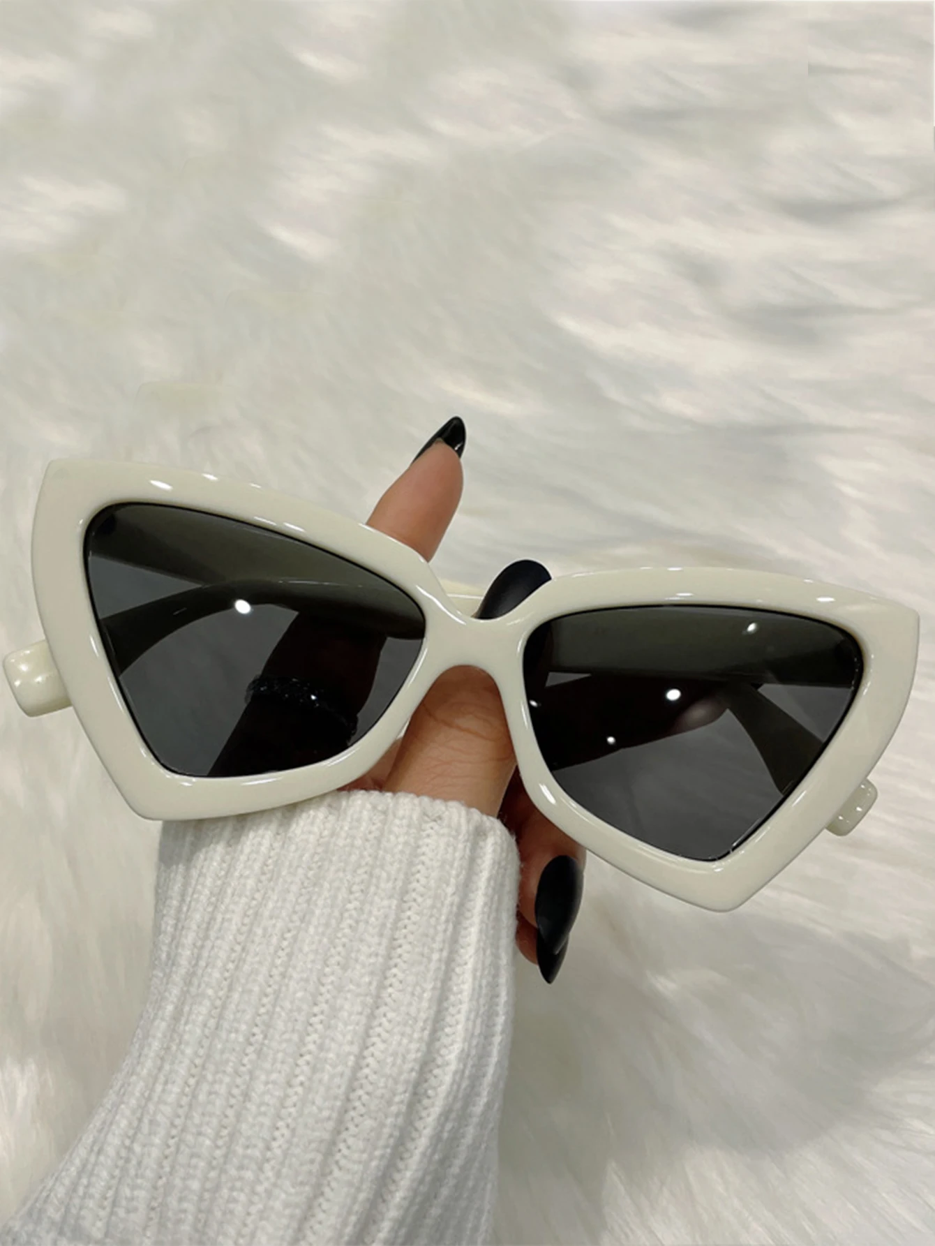 Neue Dreieck Polygon Sonnenbrille Frauen Männer Vintage Gläser Retro Cat Eye Sonnenbrille Weiblich Männlich Brillen Brillen für Sommer – Detail 4